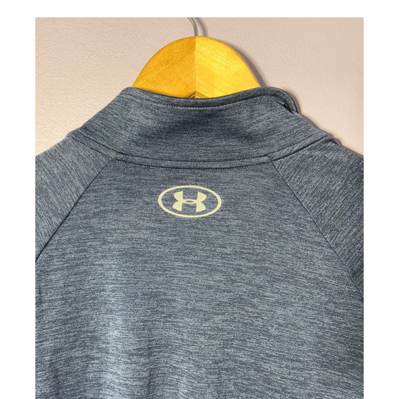 Under Armour Mens Running Striped 1/4 Zip Size Medium Loose Fit Shirt Heatgear - Picture 3 of 4